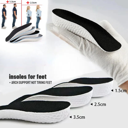 Height Increase Insoles for Men Women Shoes Flat Feet Arch Support Orthopedic Insoles Sneakers Heel Lift Memory Foam Shoe Pads