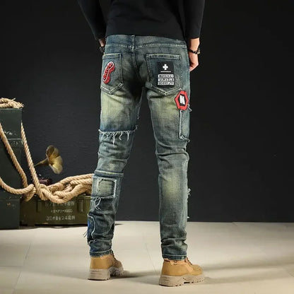 Trousers New Rock Work Wear Straight Jeans for Men Hip Hop Man Cowboy Pants with Pockets Casual Harajuku Classic Aesthetic Denim