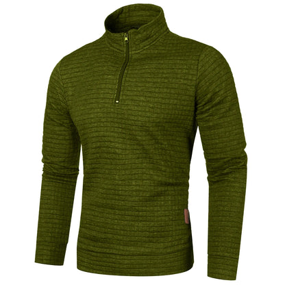 Autum Men's Solid Color Sweatshirt New Oversize Half Zipper Pullover Warm Sweater Jogger Sport Tops