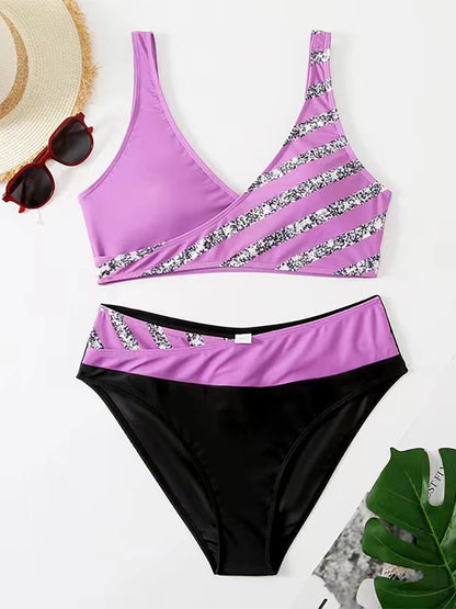 New Women Sexy Stripe Bikini Female Summer Swimsuit Two Piece Bikini Set Beachwear Swim Suit Swimwear Brazil Bathing Suit