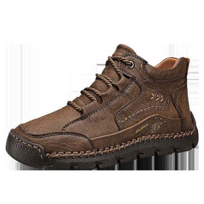 2025 Spring And Autumn Business Casual Versatile Comfortable Lace-Up Leather Shoes Casual Shoes Soft Leather Boots Fashion