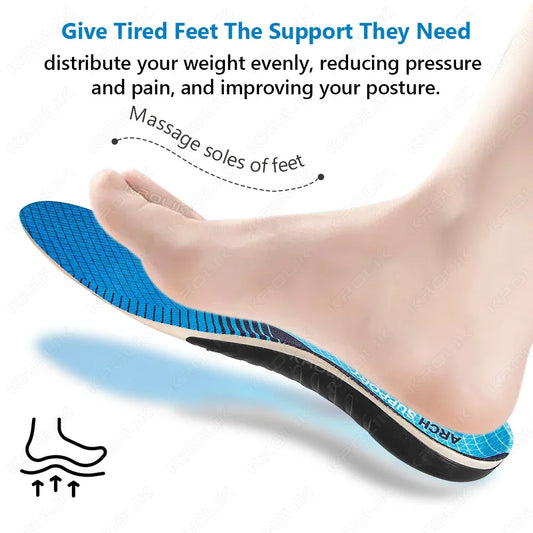 1 Pair Orthopedic Insoles Orthotics Flat Foot Health Sole Pads for Shoes Insert Arch Support Pad for Plantar Fasciitis Feet Care