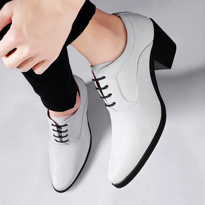 Elegant Purple High Heel Mens Shoes 2025 Size 38-46 Pointed Toe Italian Wedding Shoes for Man Luxury Business Men's Dress Shoes