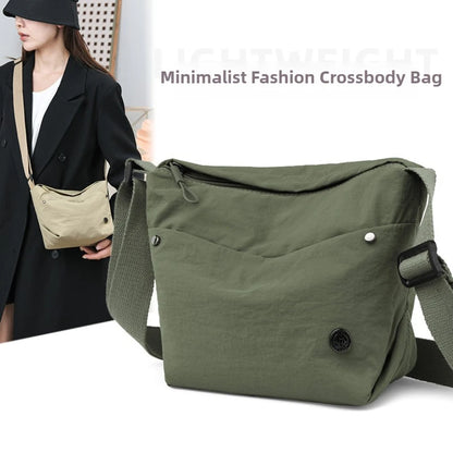 Ultra-light Nylon Crossbody Bag for Women Adjustable Wide Strap Lightweight Women's Bag Zipper Closure Stylish Messenger Bag