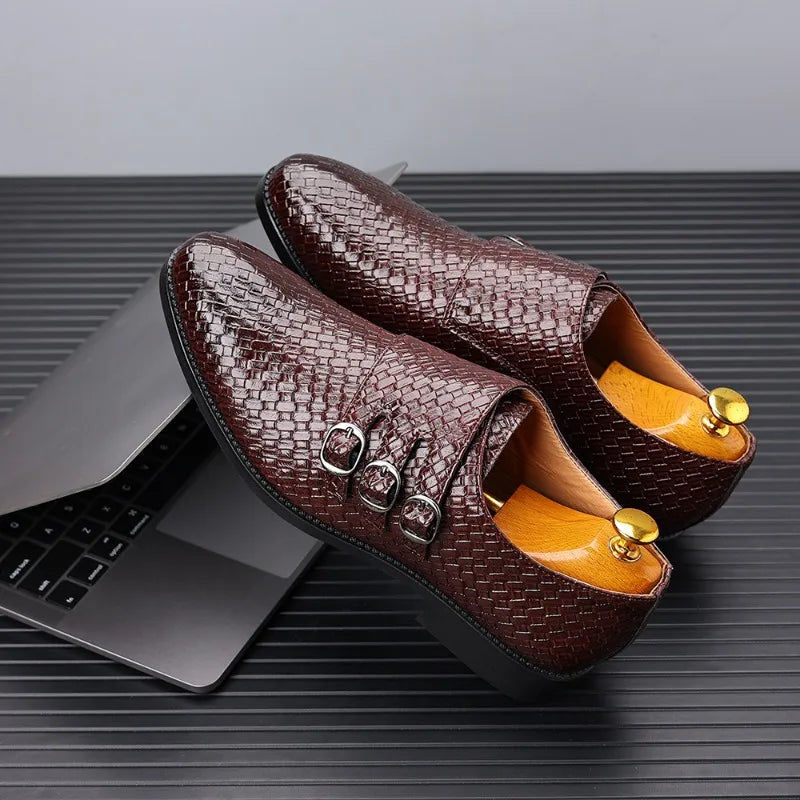 Knit Men's Leather Shoes Formal Business Dress Shoes for Men Classic Casual  Luxury Formal Shoes Derby Party Oxford Men Footwear
