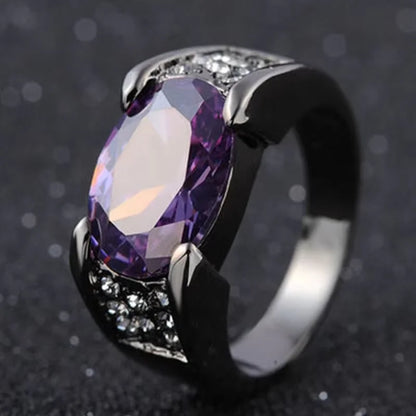 New Fashion Women's Large Oval Green Ring Crystal Wedding Engagement Ring Set Rhinestone High Quality Party Fashion Jewelry