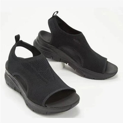 Women Summer Shoes  Mesh Fish Platform Sandals Women's Open Toe Wedge Sandals Ladies Light Casual Shoes