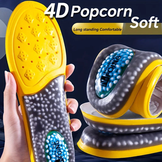 1 Pair TPU Material Insoles Sports Shock Absorption Insoles High Elastic Running Sneaker Pads Rebound