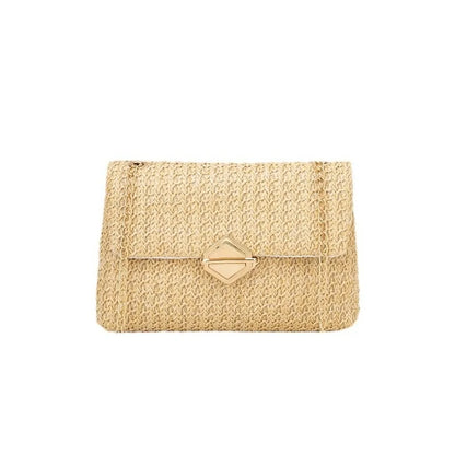 Fashion Straw Shoulder Bag Handmade High Capacity Clutch Handbag Woven Beach Bag Women