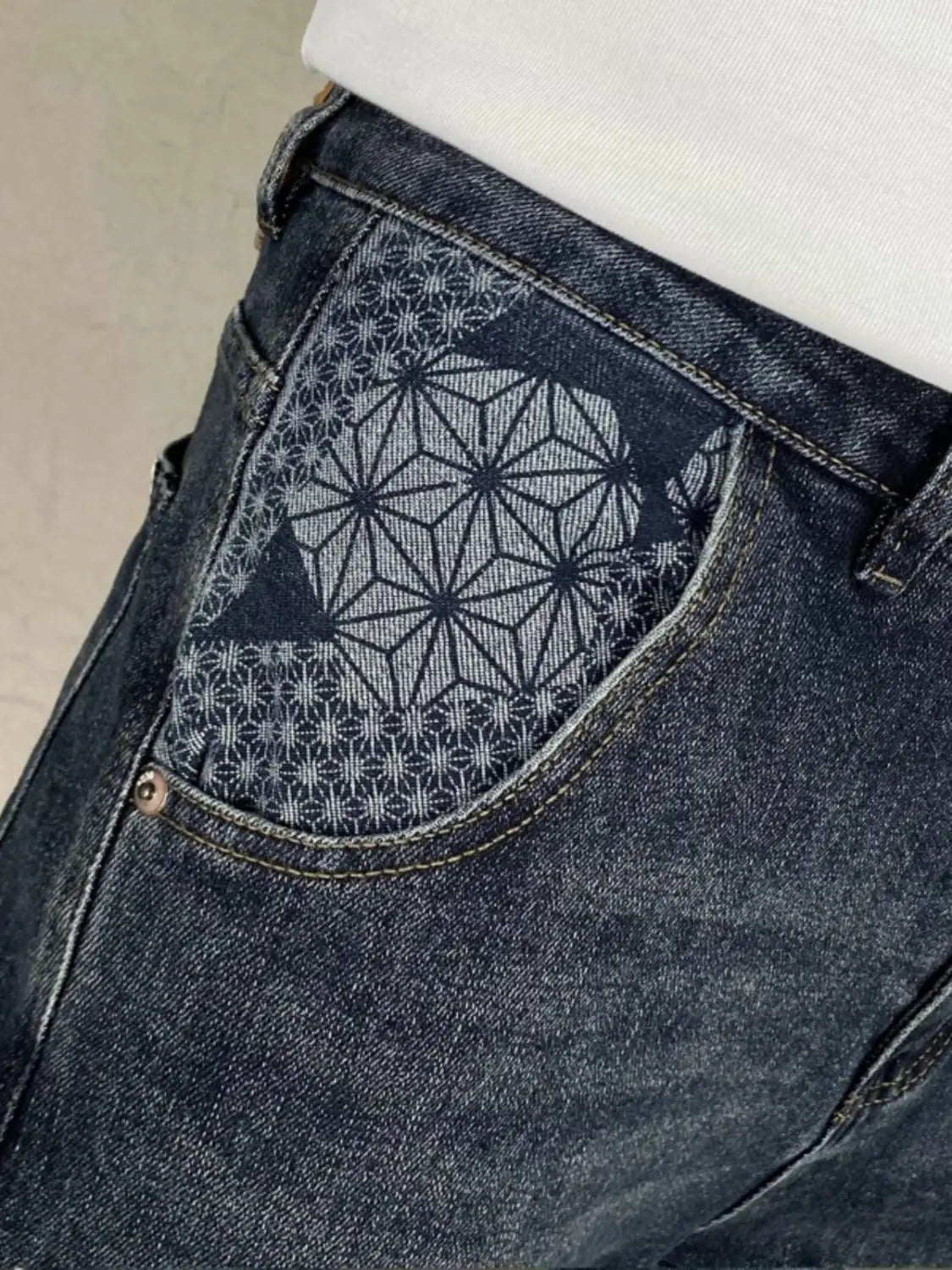 New Men's Luxury Loose Denim Jeans for Men Solid Vintage Washed Elastic Casual Pants Blue for Autumn Designer Baggy Trousers