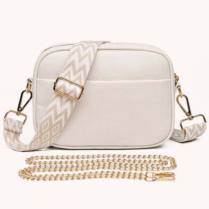 Women Crossbody Purse Leather Cross Body Bag with 2 Strap Fashion Simple Solid Color Crossbody Brand Design Handbags