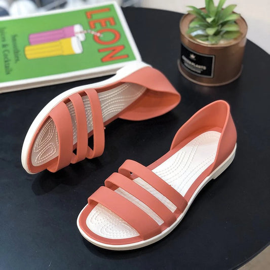 2024 New Fashion Women Comfortable Sandals Summer New Candy Color Women Cute Shoes Peep Toe  OutdoorShoes Woman Flats