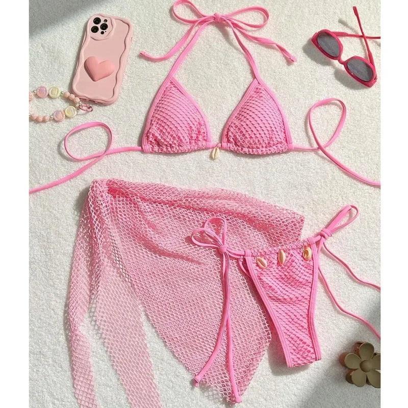 Sexy Bikinis Female Swimsuits Women's Three-Piece Swimwear Beach Swim Wear Bathing Suits Brazilian Bikini Set Pool Bather