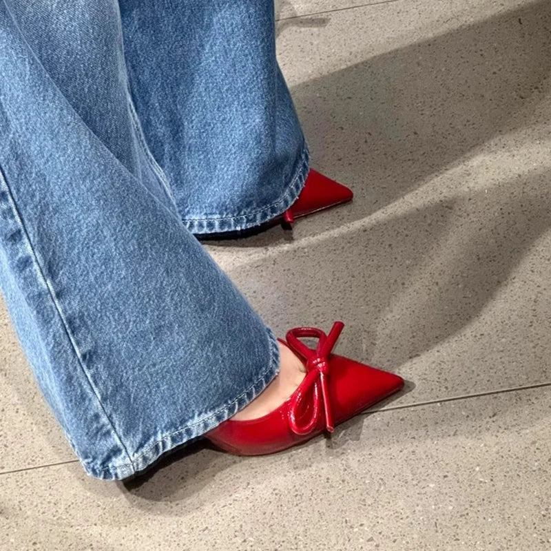 Summer High Heel Women Sandals Shoes Fashion Shallow Butterfly-knot Shoes Elegant Wedding Party Shoes