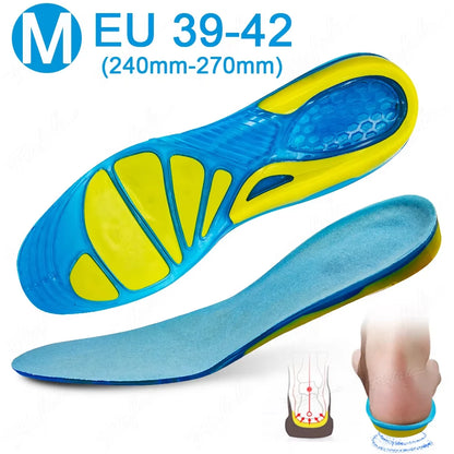 Silicone Gel Non-Slip Soft Sport Shoes Insoles Massaging Insoles Orthopedic Foot Care For Feet Shoes Soles Shock Absorption Pads