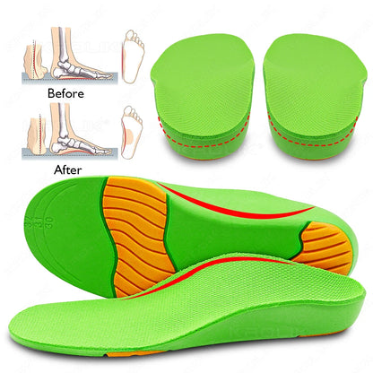 Kids Gel Orthopedic Insoles For Shoes Children FlatFoot Health Sole Boy Girl Sports Running Plantar Fasciitis Valgus Insert Pads