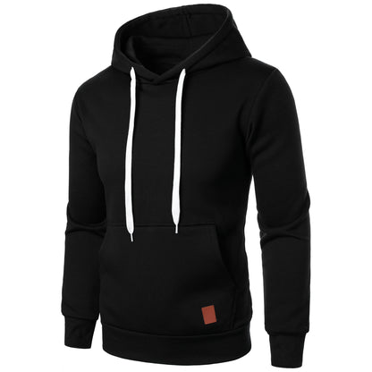 Men's autumn and winter solid color outdoor sports casual hoodie top