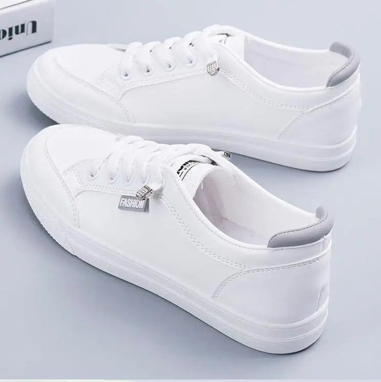 Vulcanize Flats Solid Color Mesh Shoes Young Woman Casual White Shoes