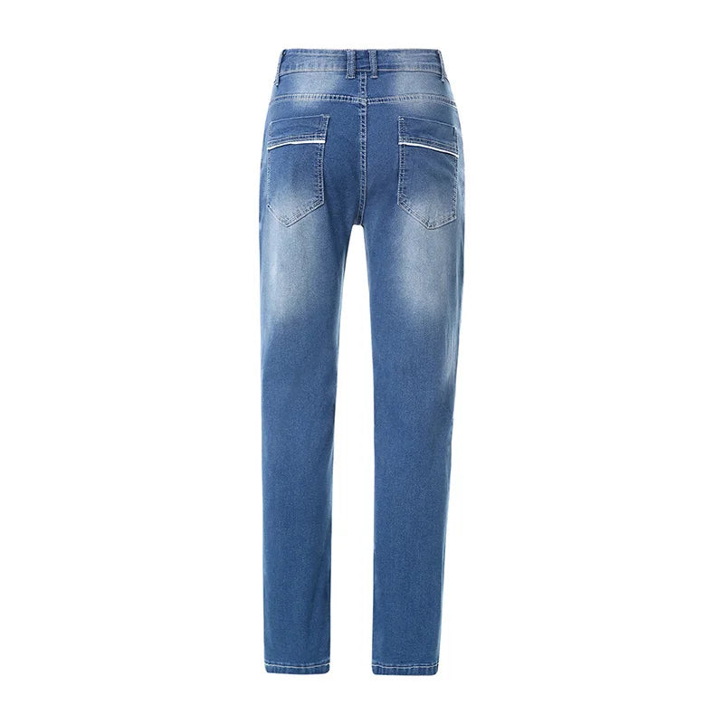 European and American High-quality Men's Slim Classic Solid Color Elastic Jeans Men's Cotton Fashionable Casual Men's Clothing