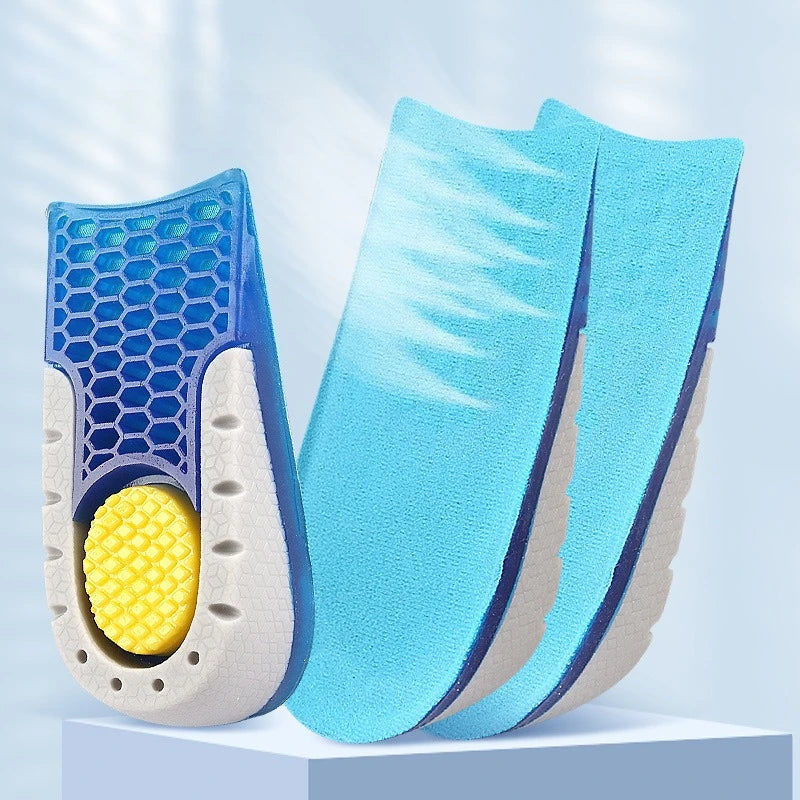 Premium TPE Gel Heightened Insole Half Shoe Pads for Men Women Comfortable Silicone Gel Invisible Heel Lift 1-3cm Soles Support
