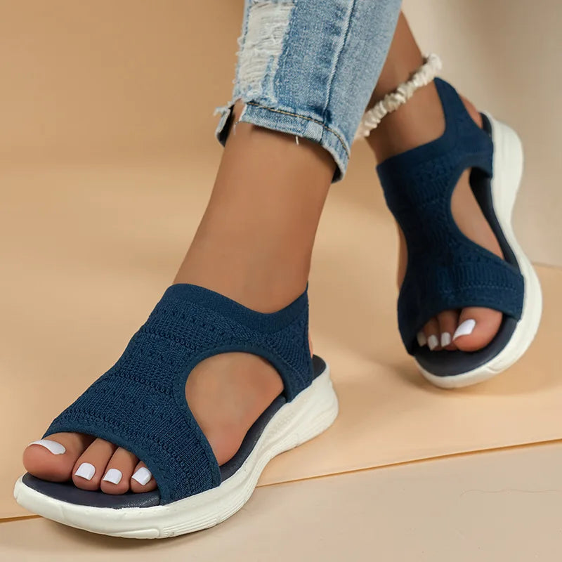 Women Summer Shoes New Mesh Fish Platform Sandals Women's Open Toe Wedge Sandals Ladies Light Casual Shoes