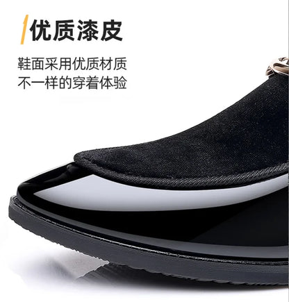 Shoes for Men Party Luxury Patent Shoe for Men Italian Oxfords Shoes Man Slip on Loafers Male Plus Size Point Toe Velvet Shoes