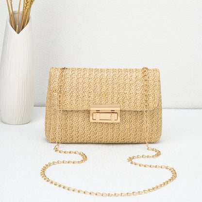 Fashion Straw Shoulder Bag Handmade High Capacity Clutch Handbag Woven Beach Bag Women