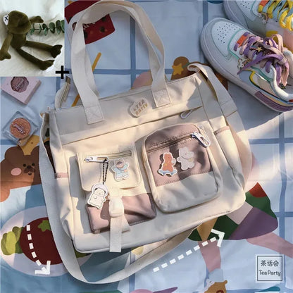 Nylon Waterproof Canvas Women Handbags Shoulder Bag Japanese Ladies Messenger Bag Student School Crossbody Bags for Girl Satchel