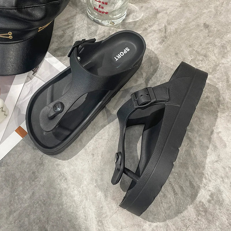 KIDMI New Women Flip-flops Sandals Outdoor EVA Waterproof Beach Sandals Thick Sole Cushioned Pool Shower Shoes Nonslip Sandals