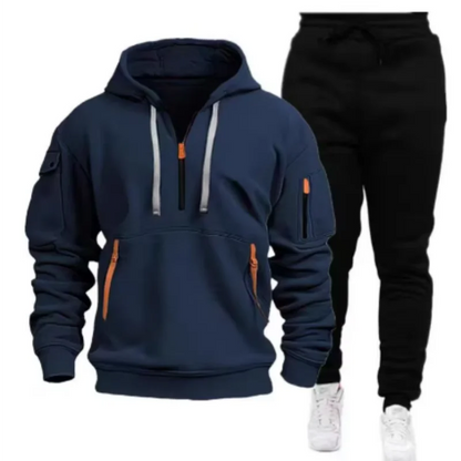 New Men Autumn Winter Sets Zipper Hoodie Pants Pieces Casual Tracksuit Male Sportswear Brand Clothing Sweatsuit