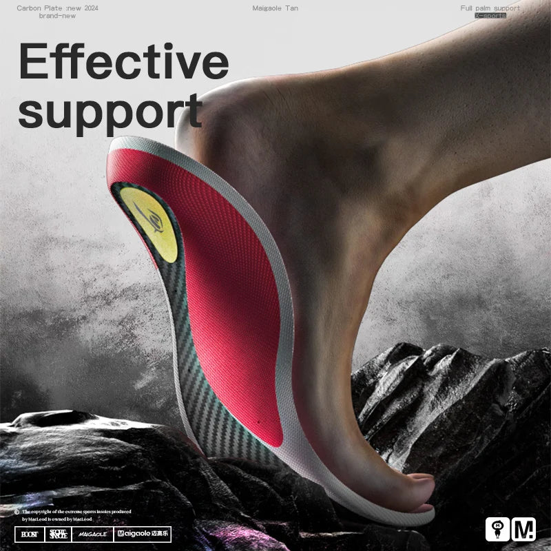 Maigaole Treadmill Special Carbon Plate Sports Insole Y-Shaped Lightweight Ultra-Thin Jogging Speed Shock-Absorbing Pad