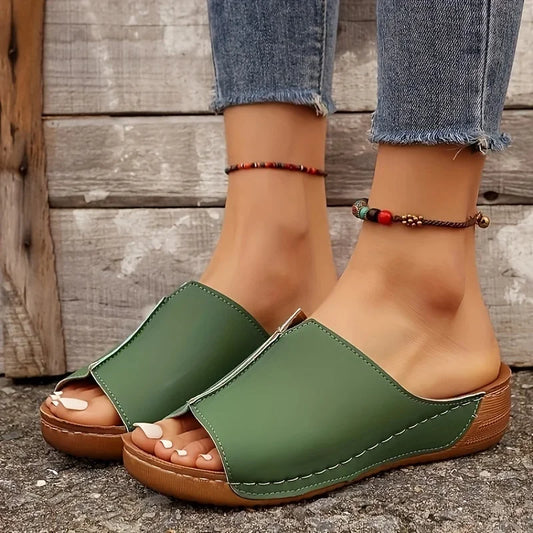 Womens Fashionable Wedge Slide Sandals Ultra-Comfortable,Cushioned Sole, Lightweight Summer Shoes for Stylish Outdoor Adventures