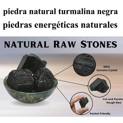 Irregular Black Tourmaline Ring for Men Gold Color Genuine Natural Raw Crystal Stone Reiki Energy Jewelry Gift Adjustable x239