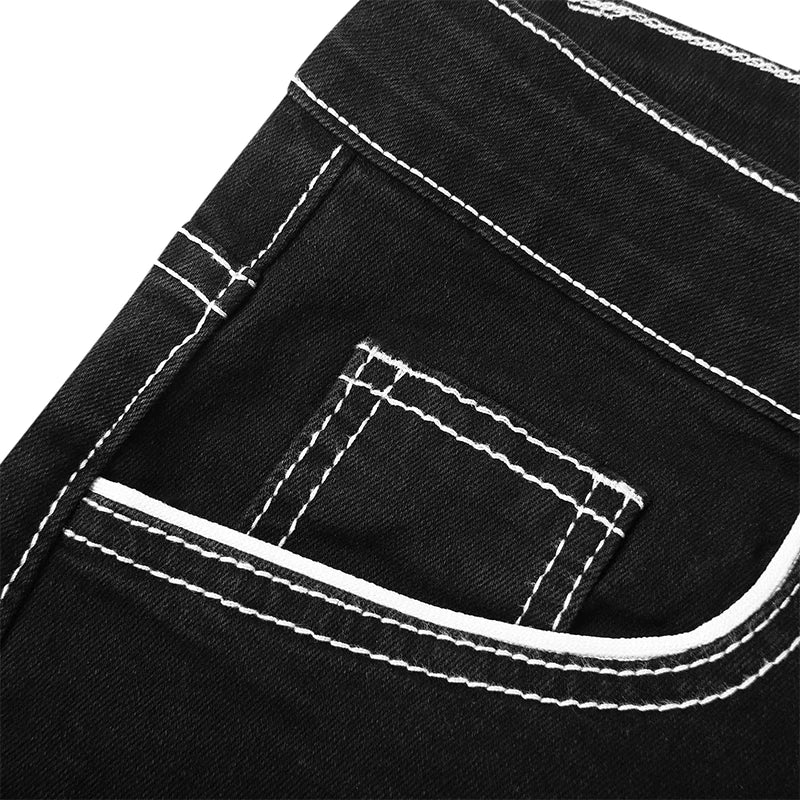 2025 Men Jeans Elastic Straight Pants Spring Autmun Pockets Denim Casual Tousers Solid color High quality Streetwear Jeans Men