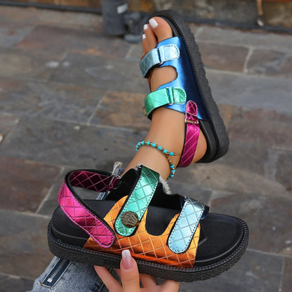 2025 New Summer Sandals Travel Women Shoes New Sandal Sole Durable Sandal Ladies Outdoor Beach Slippers Platform Sandals 35-43