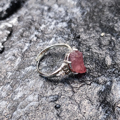 Raw Irregular Amethysts Ring For Women Reiki Healing Crystal Natural Tourmaline Stone Rings Adjustable Jewellry Medition Gifts