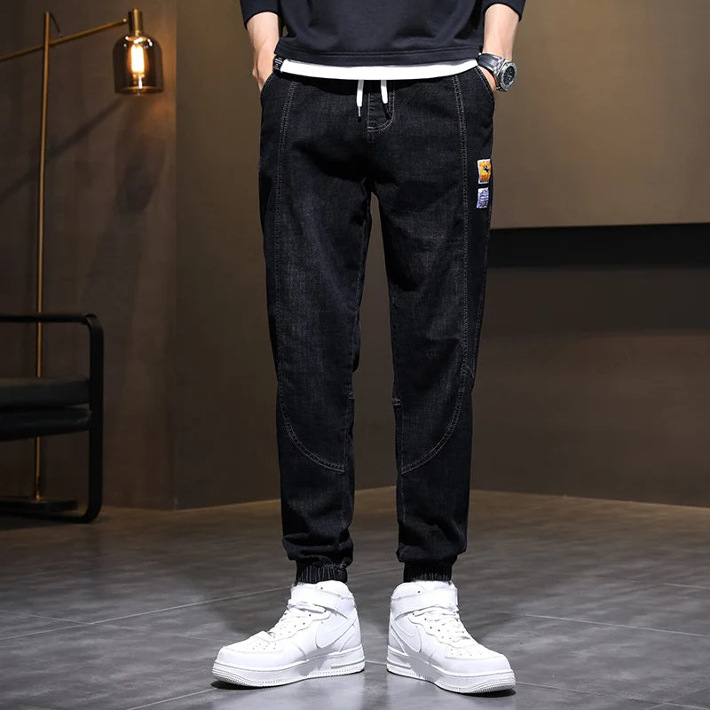 New Men's Cuffed Jeans, Trendy Cargo Harem Pants, Versatile Long Pants, Sizes M - 5XL