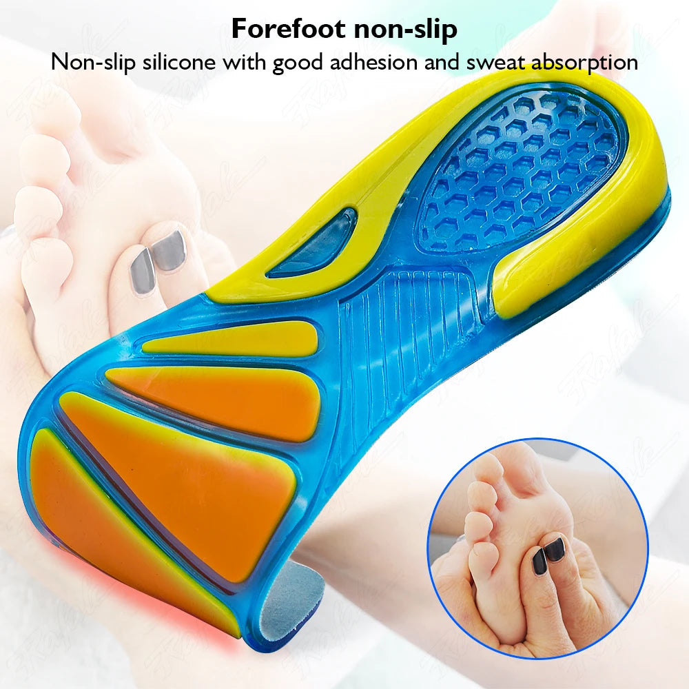 Silicone Gel Non-Slip Soft Sport Shoes Insoles Massaging Insoles Orthopedic Foot Care For Feet Shoes Soles Shock Absorption Pads