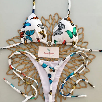Sexy Print Bikini Sets 2025 Summer Fashion High Waist Bathing Suit Women's Swimming Suit Biquinis Two Pieces Suit Beachwear