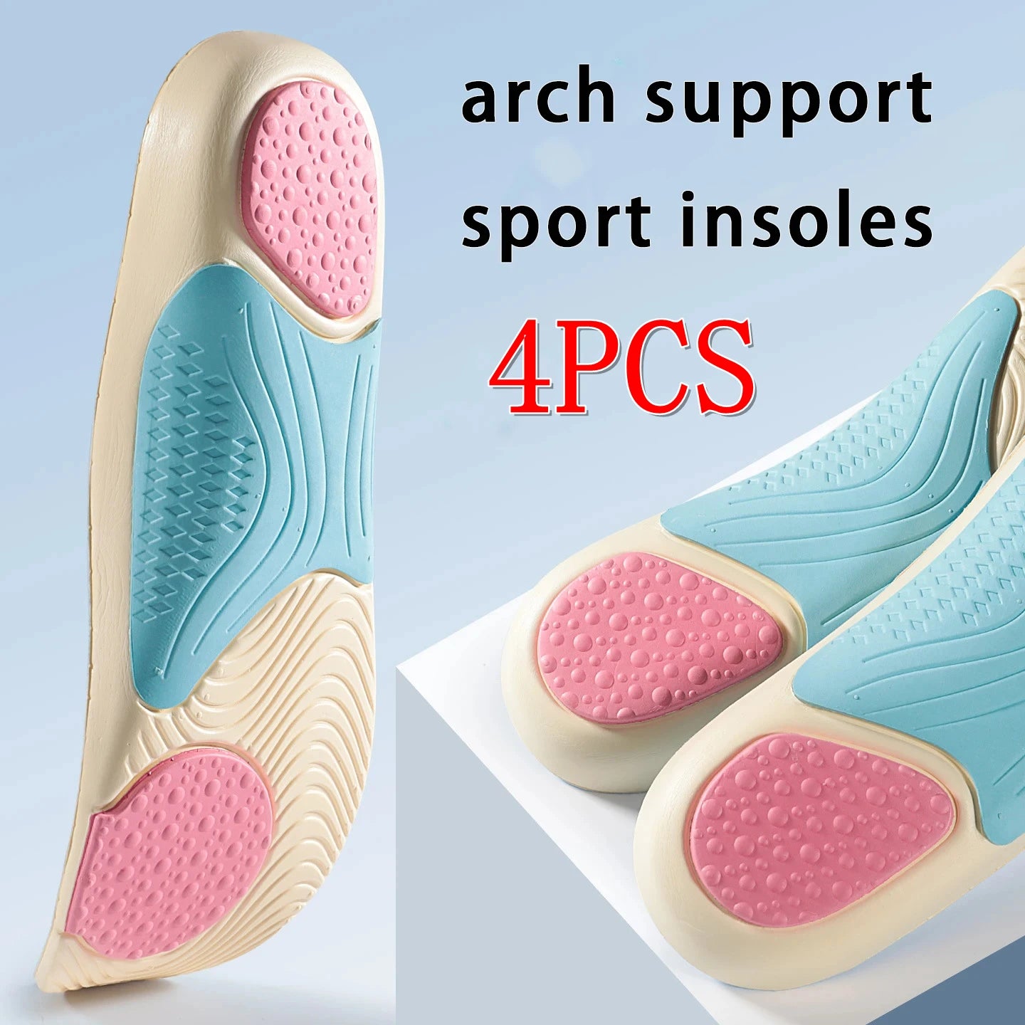 1Pair/2Pair Men's and Women's Sports Insoles Flat Foot Arch Support Orthotic Insoles Shock Absorbing Sole Comfortable Shoe Pads