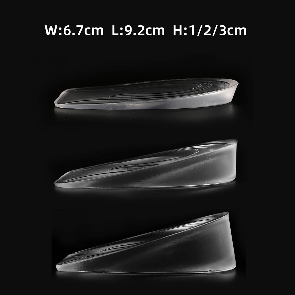 1 Pair Silicone invisible insole， Upgrade and Widen Height Increase Insoles, Gel Shoe Heels Inserts for Leg Length