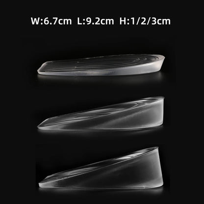 1 Pair Silicone invisible insole， Upgrade and Widen Height Increase Insoles, Gel Shoe Heels Inserts for Leg Length