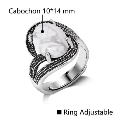 Rose Quartzs Rings Natural Stone Labradourites Beads Rings Silver Color Rings Party Wedding Anniversary Engagement Gifts Jewelry