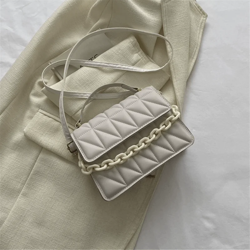 Mini Casual Quilted Crossbody Bag with Magnetic Closure and Adjustable Strap,Small Handbag Tote Shoulder Bag for Women Daily Use