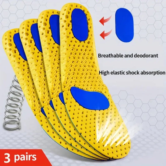 3 Pairs Unisex Orthopedic Memory Foam Insoles - Breathable Deodorant Cushioning for Superior Comfort & Support