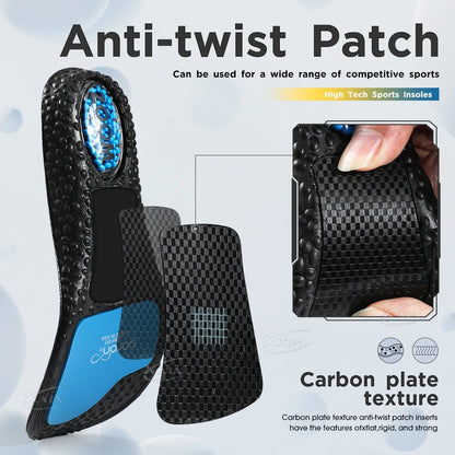 【Xxin】Air Cushion Sport Insoles Shock Absorption Carbon Fiber Insole Running Shoes Pad Size 36-46