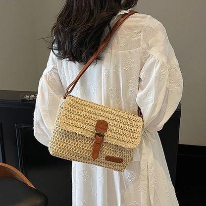New Fashionable Straw Women's Bag, Trendy Vacation Casual Shoulder Crossbody Bag, Women's Versatile Stylish Straw Women's Bag