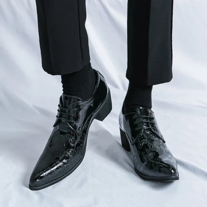 Luxury Designer Men's Charm Blue Black Pointed Men Shoes Man Male Formal Wedding Prom Dress Prom Loafers Shoes for Men