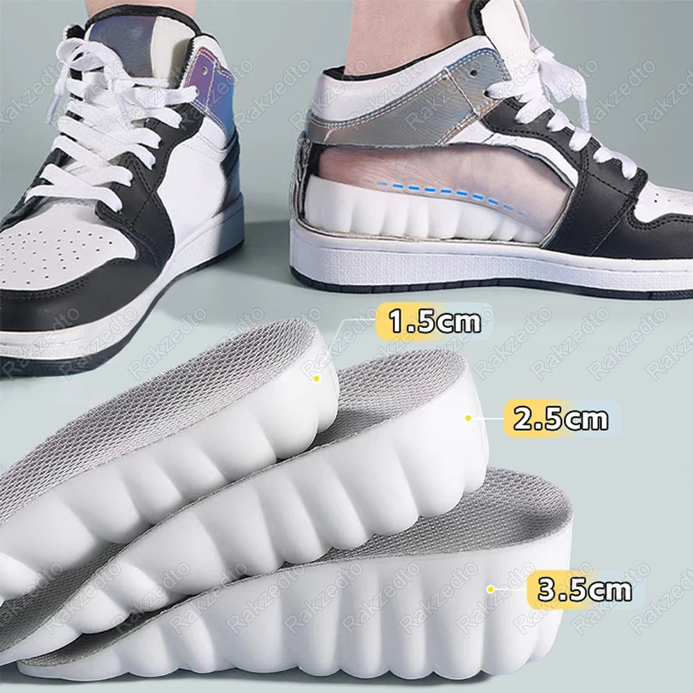 EVA Memory Foam Insoles Height Increase for Man Woman Shoes Heel Lift Inserts for Sneakers Comfort Sole With Arch Support Insole