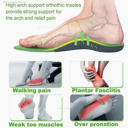 Orthopedic Insole Thickened Arch Support Shoes Pad for Flat Feet Sport Shock Absorption High Elastic Wear Resistant Foot Cushion